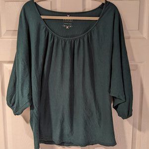 Beautiful Teal Anthropologie dramatic dolman sleeve shirt